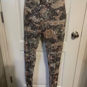 New w/ tag, Camo print sequin leggings
